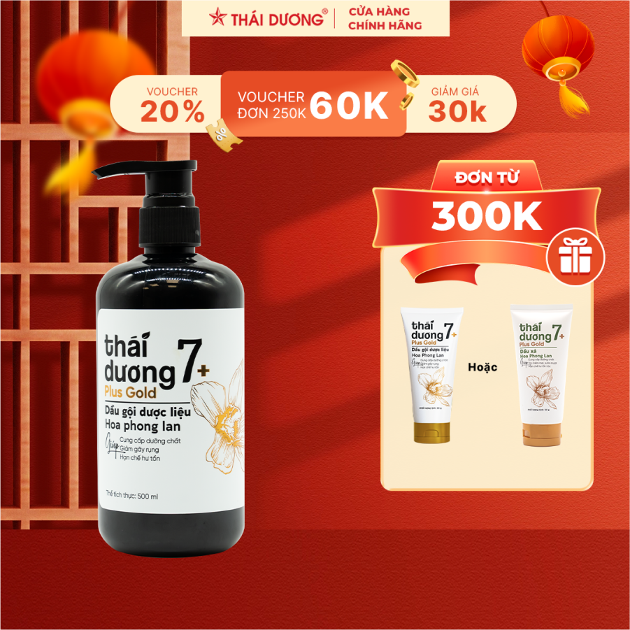 Dầu gội dược liệu Thái Dương 7 Plus Gold Hoa Phong Lan ( 100ml/250ml/500ml) - Sao Thái Dương