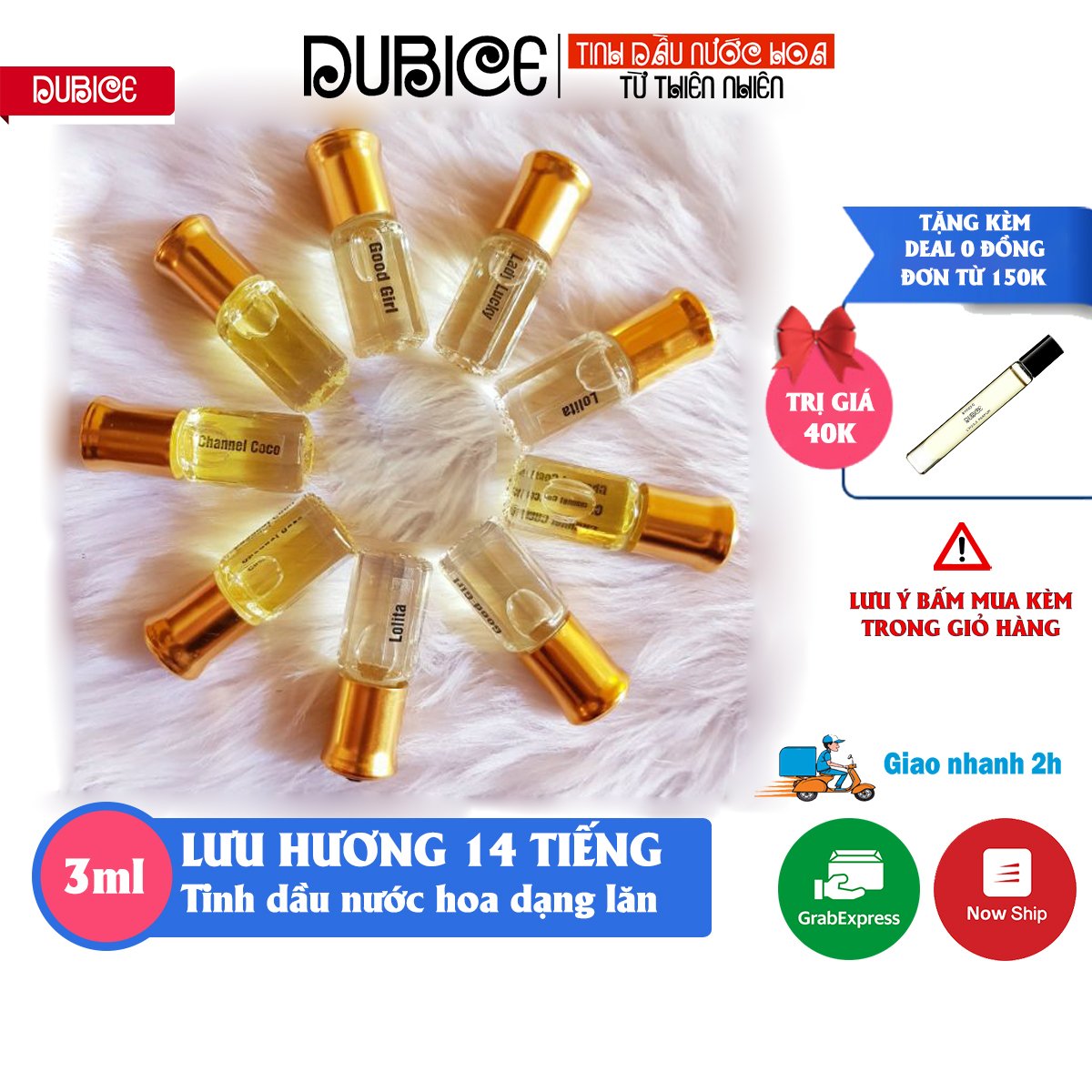 [Thơm lâu 8 tiếng] Tinh dầu nước hoa Dubai 3ml nam nữ cao cấp mini bỏ túi – Dubcie
