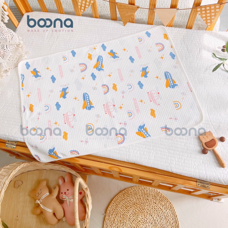 Tấm Lót Chống Thấm BOONA Bề Mặt Organic Siêu Mềm Mịn Và Thoáng Khí Lót Chống Thấm