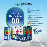 ABV 0.0% - Lốc 6 lon Thức uống đại mạch Heineken 0.0 250ml/lon