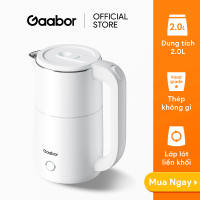 Ấm đun siêu tốc Gaabor EK20M-WH02A dung tích 2L lòng ấm inox cao cấp vỏ 2 lớp cách nhiệt an toàn sử dụng - Bảo hành 12 tháng 1 đổi 1