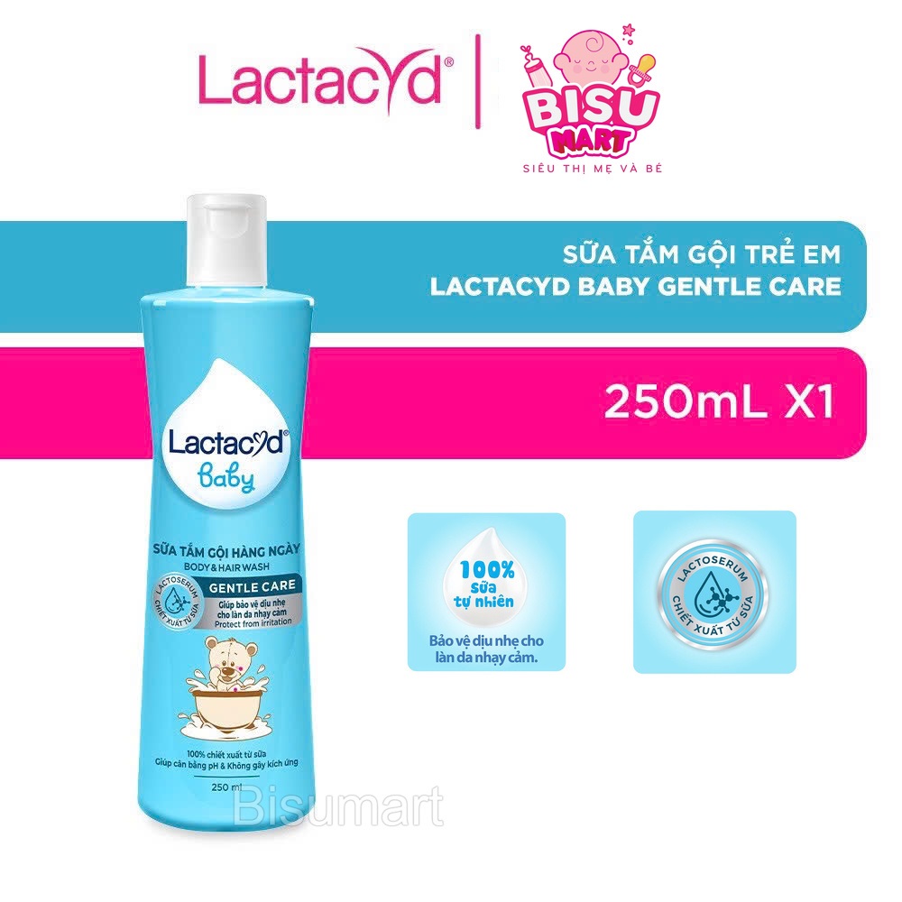 Sữa Tắm Gội Trẻ Em Lactacyd Baby 250ml Sữa tắm gội dịu nhẹ cho bé