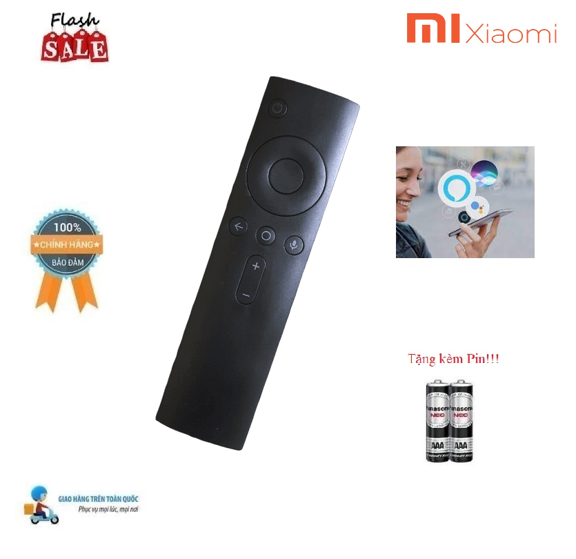 Remote Điều khiển giọng nói TV Xiaomi - Mi TV Box 3 Android TV- Hàng mới chính hãng Tặng kèm Pin