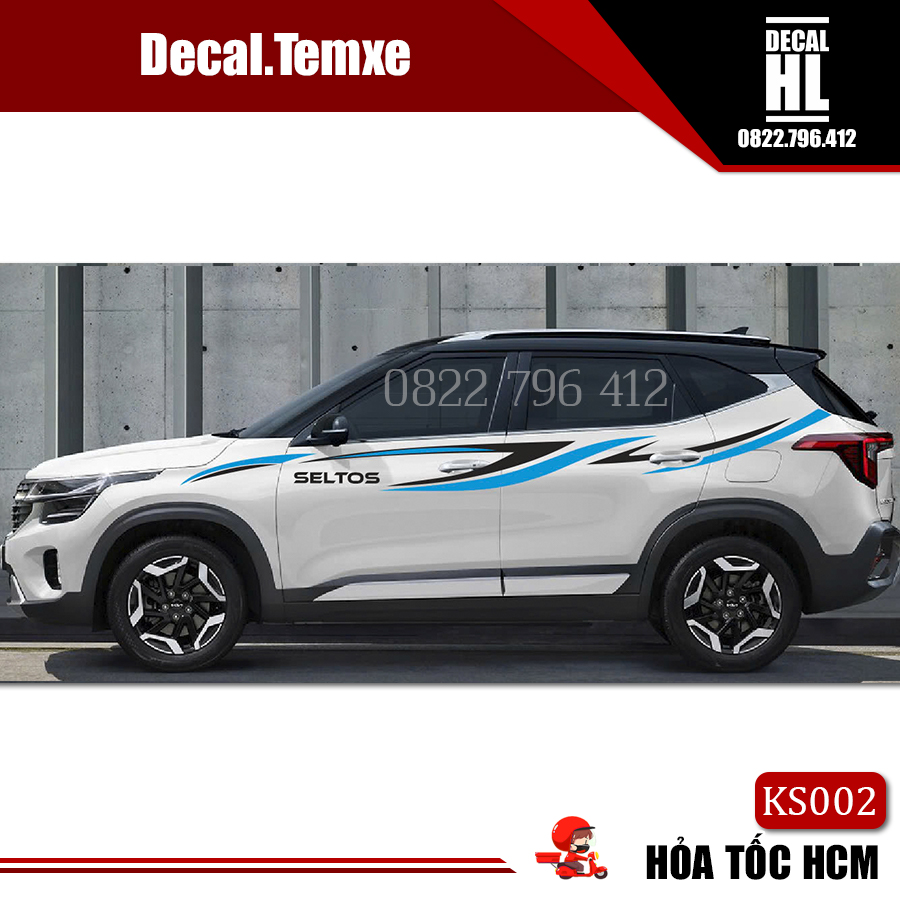 Bộ tem dán trang trí hông xe Kia Seltos KS002