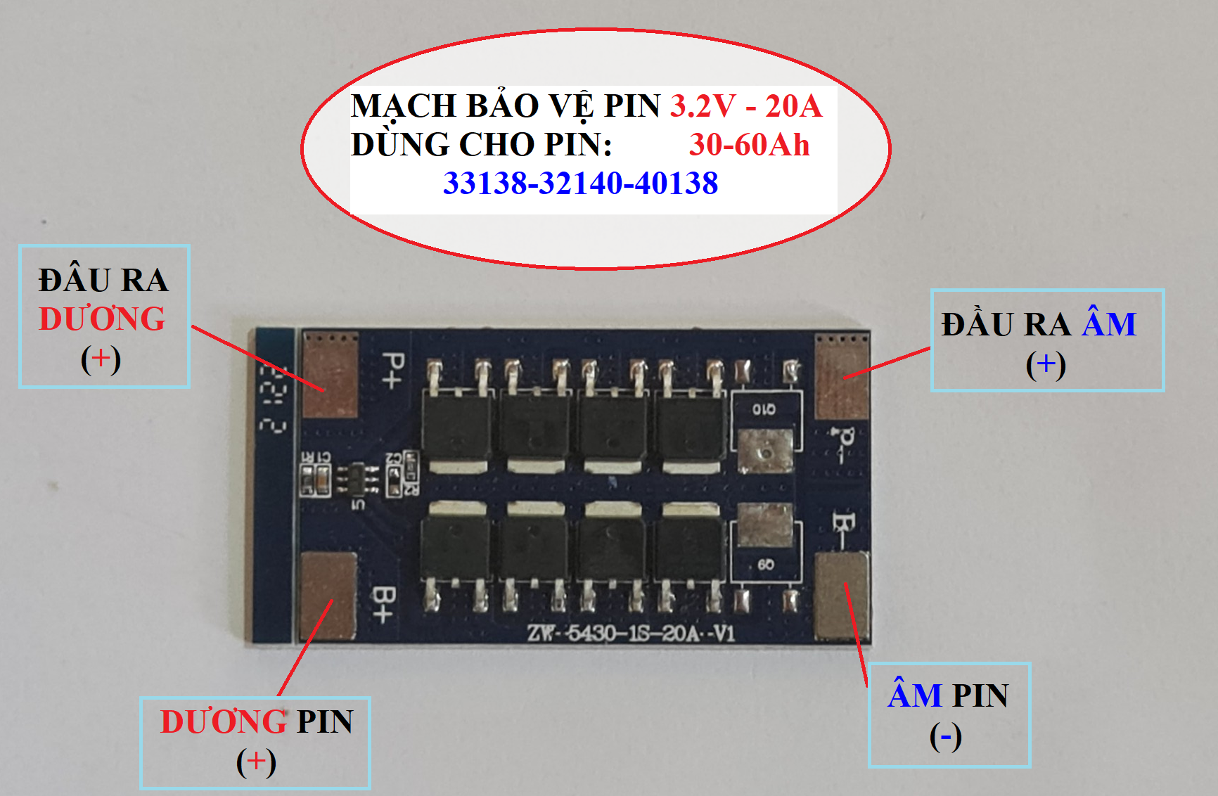 mạch bảo vệ pin ZW  3.2v  1s 10a-15a-20a  dùng cho pin 32700- 33140-33138-40138 - giúp bảo vệ pin tr