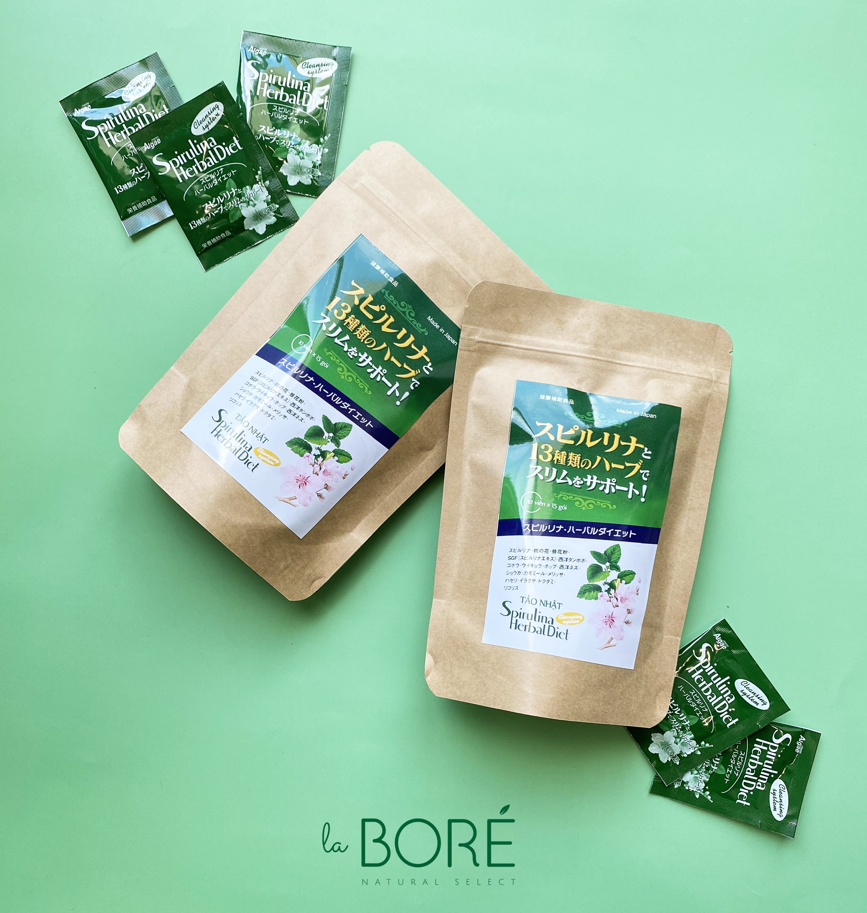 [Gói Tiện Dụng] Tảo Spirulina Herbal Diet 150 Viên/15 Gói