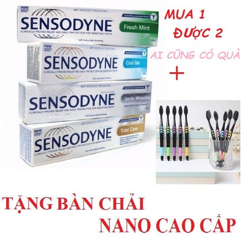 [Hcm][Deal Sốc] Combo 5 Tuýt Kem Đánh Răng Sensodyne Chống Ê Buốt Thái Lan Tặng 1 Bàn Chải Nano Cao Cấp