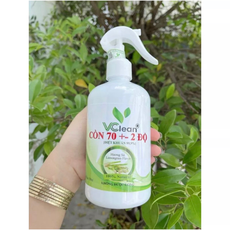 CỒN SÁT KHUẨN 70 ĐỘ VCLEAN HƯƠNG SẢ CHAI 100ML