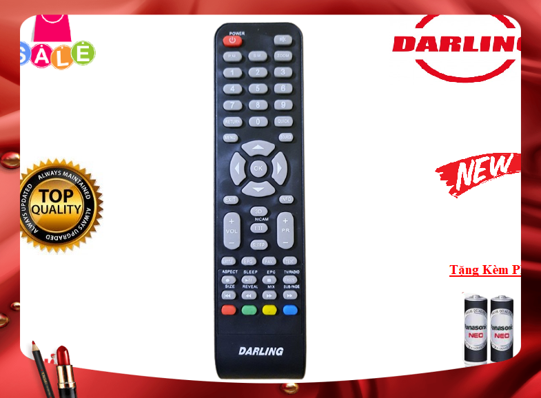 Remote Điều khiển từ xa tivi Darling dùng cho các dòng LED/LCD/Smart TV- Hàng chính hãngmới 100%- Tặng kèm Pin