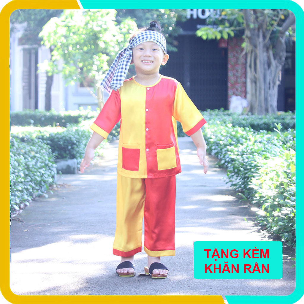 Áo Bà Ba Cho Bé Trai Và Gái Từ 1-6 Tuổi Áo Bà Ba Vá Chất Lụa Mát Mẻ Set Nguyên Bộ Nhiều Màu Lựa Chọn