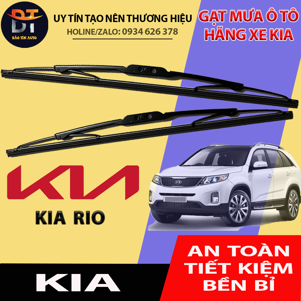 [Kia Rio] Bộ gạt mưa xe ô tô Kia Rio cần lưỡi gạt nước kính oto xe hơi khung xương cứng thanh chổi g