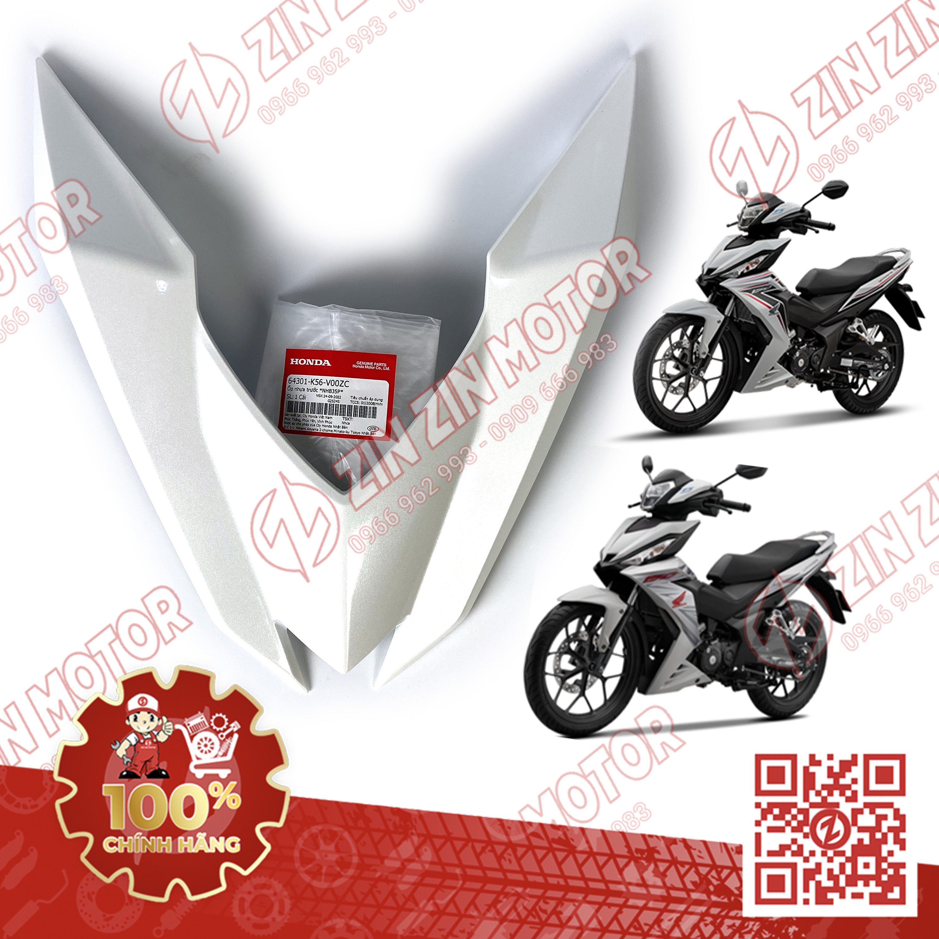 Dàn Áo Winner V1 Trắng Đen 2016 RS150 V1 V2 Phiên Bản Thể Thao Chính Hãng Honda - ZINZINMOTOR