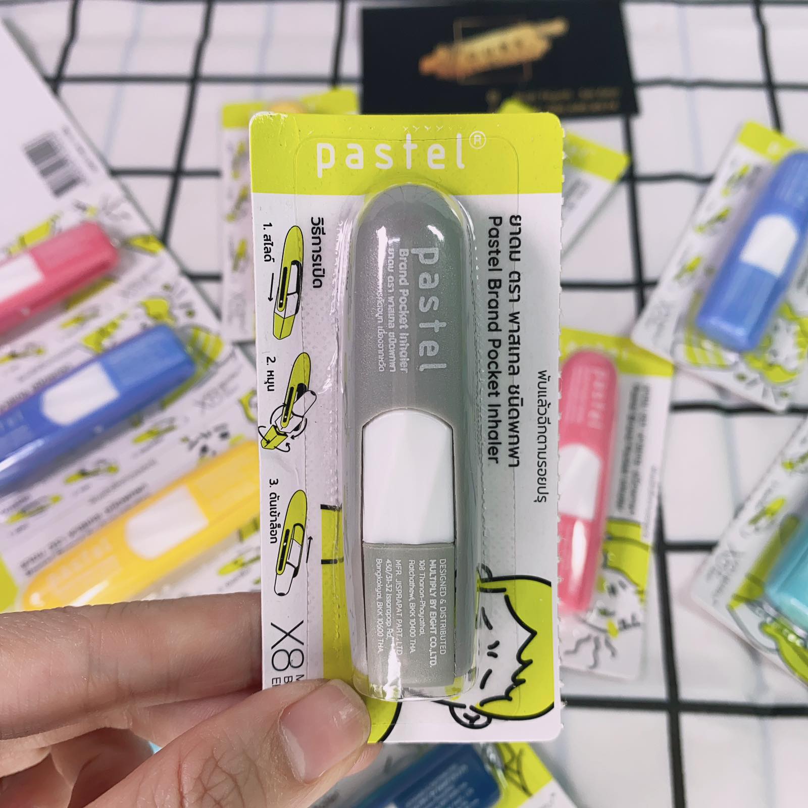 Ống Hít Thông Mũi 2 Đầu Pastel Pocket Inhaler Thái Lan - Cục Hít Mũi 2 Đầu