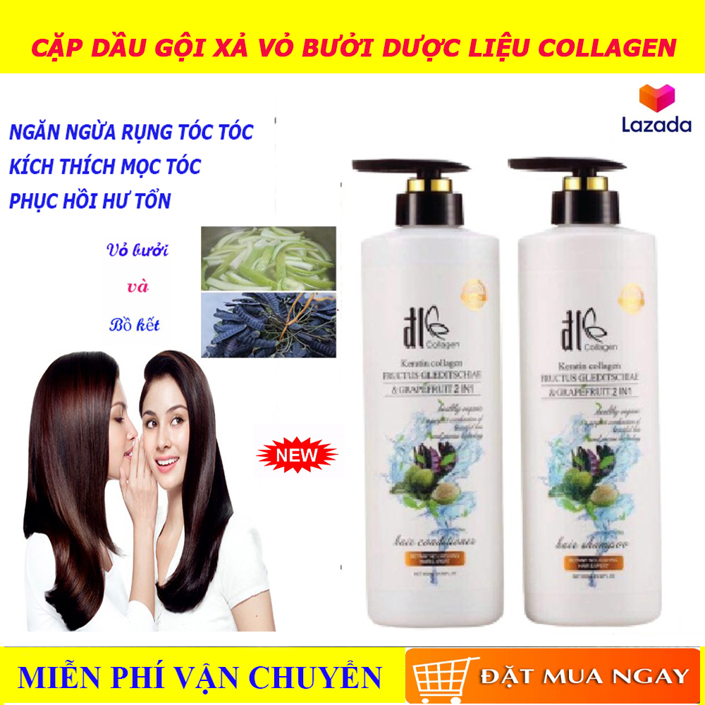 (Hàng cao cấp công ty) Cặp dầu gội xả cao cấp ngăn ngừa rụng tóc và nấm ngứa da đầu Dầu gội thảo dược kết hợp với collagen giúp mái tóc phục hồi từ sâu bên trong cung cấp độ ẩm giúp sợi tóc chắc khỏe bóng mượt.