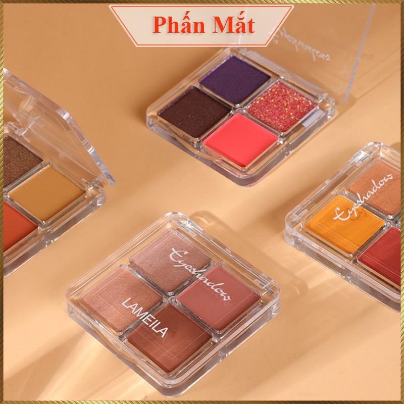 Phấn Mắt Lameila 4 Ô Nhỏ Gọn Chuẩn Màu Y Ảnh