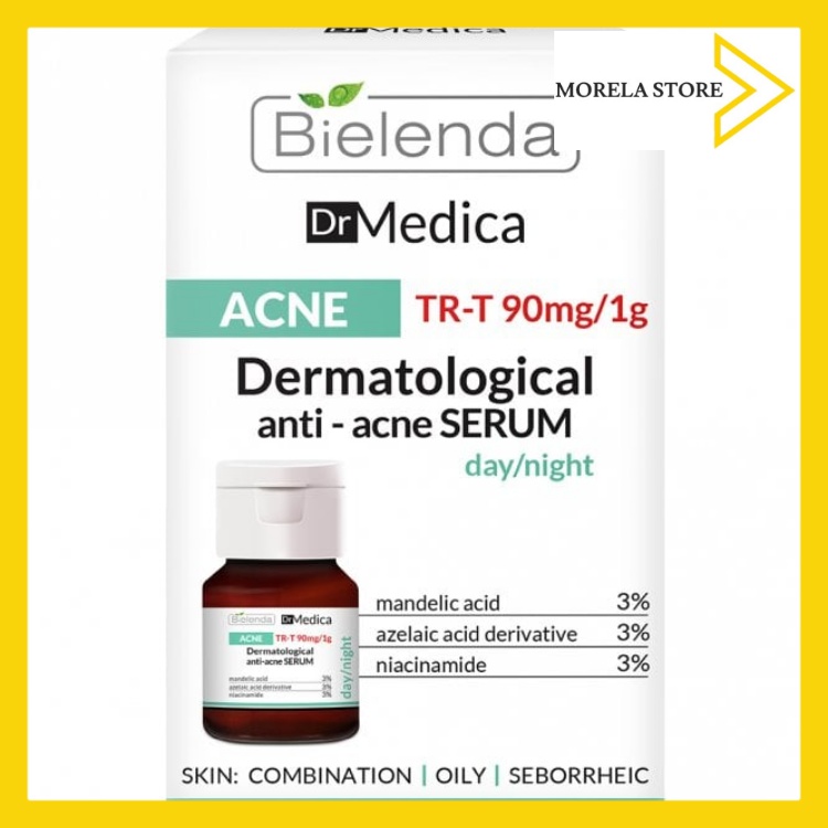 Serum Giảm Nhờn Giảm Mụn Giúp Sáng Da Bielenda Dr Medica Dermatologic Anti - Acne Face Day Night 30Ml