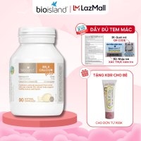 Viên uống canxi sữa Bioisland Milk Calcium For Kids 90 viên hỗ trợ cho sự phát triển của xương và răng của bé