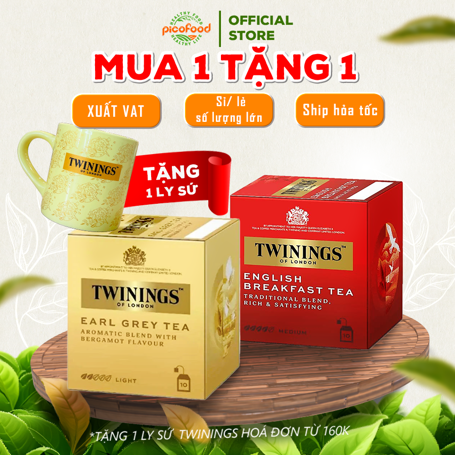 Trà Túi Lọc Anh Quốc Thượng Hạng Twinings Hộp Mini 10 Gói | Twinings Earl Grey English Breakfast Tea