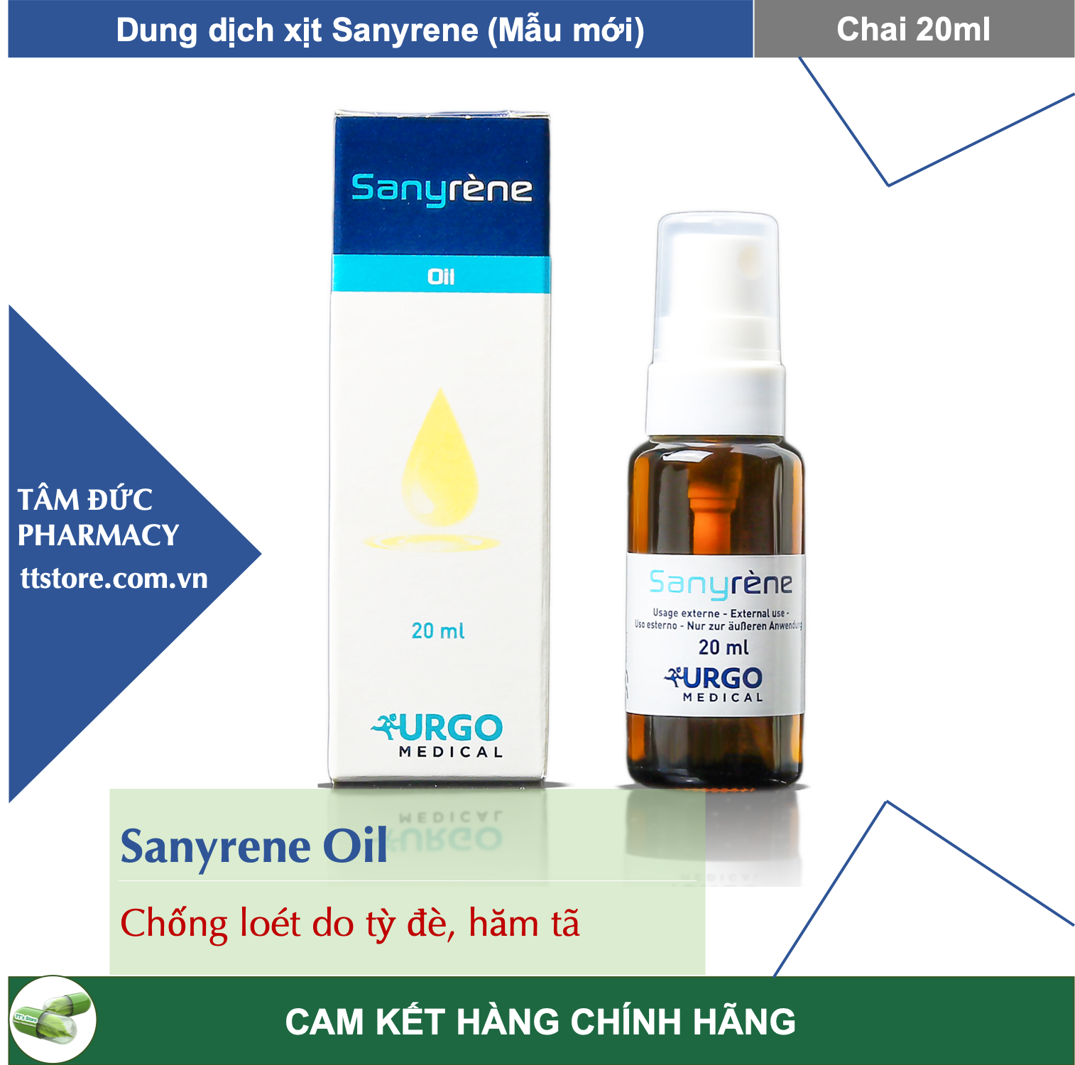 [Hcm]Sanyrene [Chai 20Ml] - Dung Dịch Xịt Cho Vết Loét Do Hăm Tã Hay Tì Đè Nhập Từ Pháp [Sany Rene]