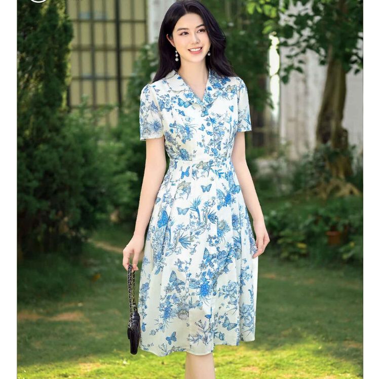 Đầm thời trang thiết kế thanh lịch phù hợp cho nhiều dịp chất liệu Kate Nhật cao cấp thương hiệu Thi
