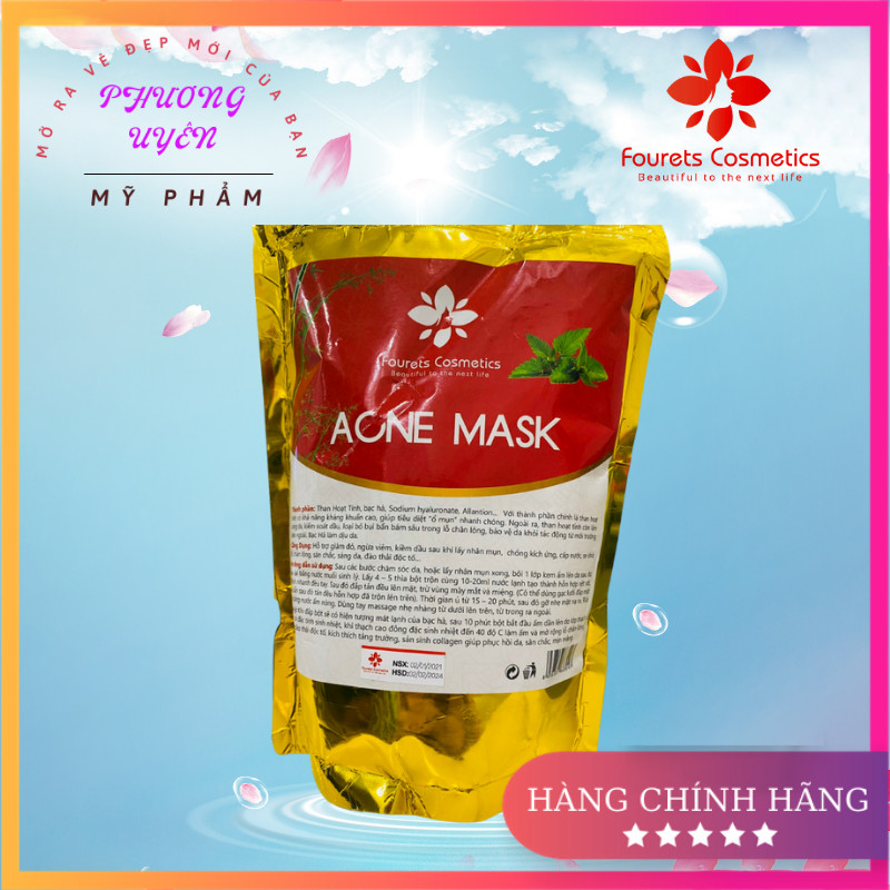 Mặt Nạ Thạch Cao 1Kg/Bịch ⚡ Chính Hãng ⚡ Nạ Bột Acne Mask Fourets Hỗ Trợ Giảm Đỏ Kiềm Dầu Sau Khi Lấy Nhân Mụn