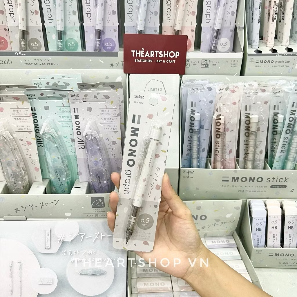 Bút chì cơ khí lắc đẩy ngòi TOMBOW Mono Graph Terrazzo Limited Edition SHEER STONE phiên bản giới hạ