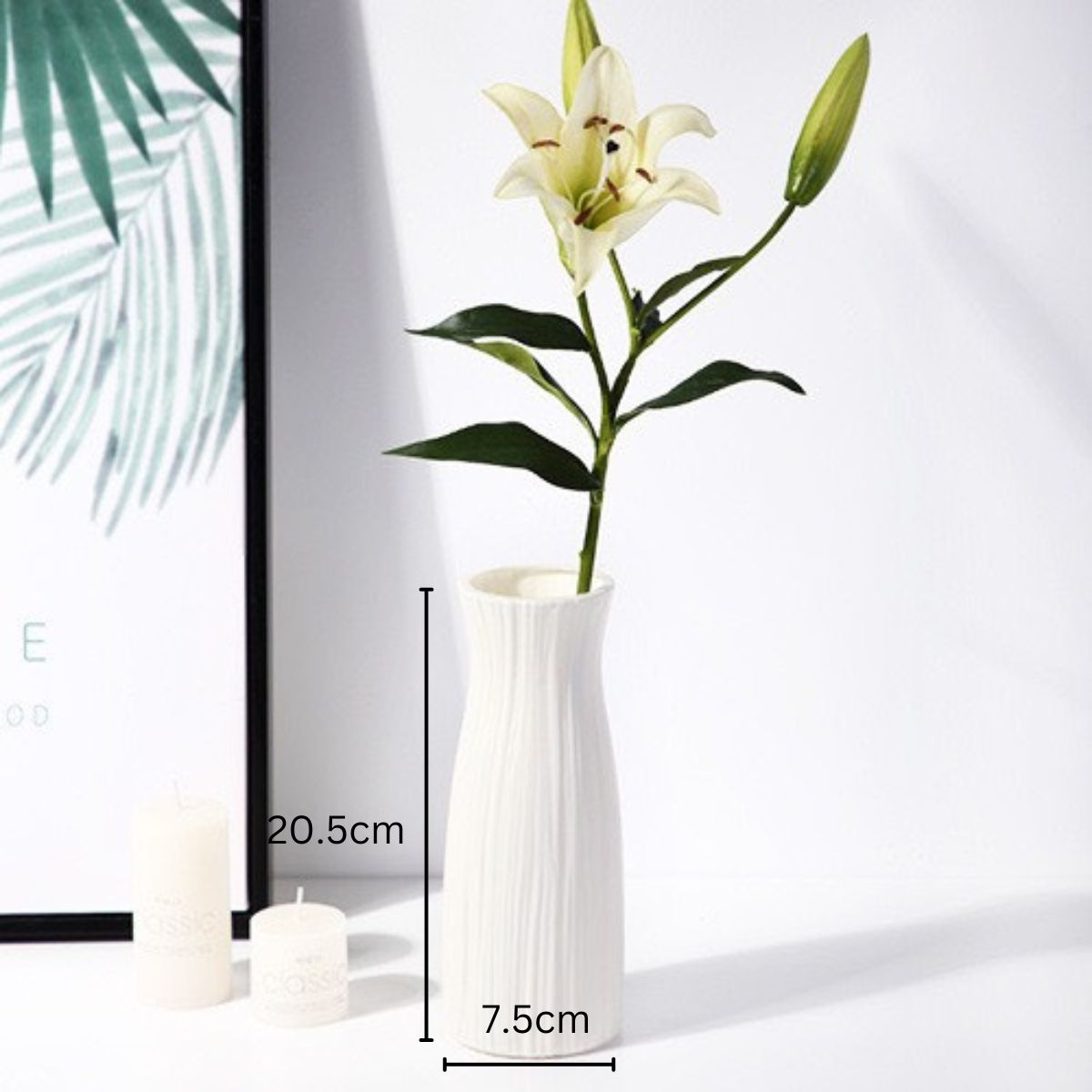 Bình hoa decor bằng nhựa giả gốm cao cấp lọ hoa để bàn trang trí phòng khách phòng ngủ