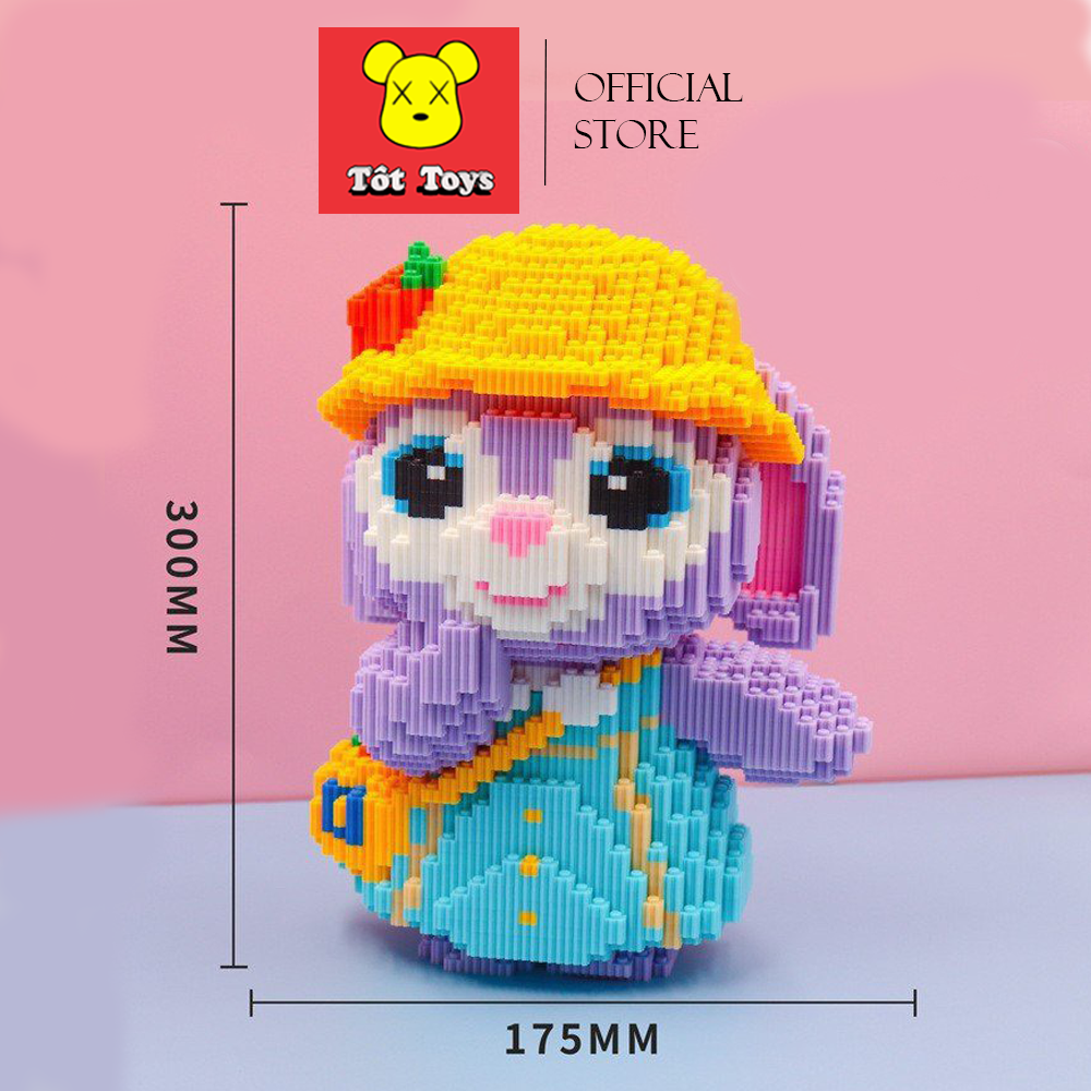 [LOẠI XỊN] Xếp hình lego thỏ tím lego thỏ Stella Lou cỡ lớn 39cm nhân vật hoạt hình 3D lắp ráp mô hình cỡ lớn Chuẩn Mẫu