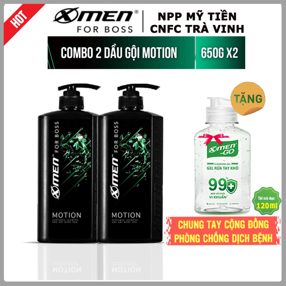 Combo 2 Dầu Gội Xmen For Boss Hương Năng Động Motion 650G/Chai - [Quà Tặng Áp Dụng Cho Đơn Hàng Từ 199K]