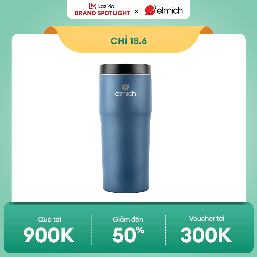 (SALE TẾT)Cốc giữ nhiệt inox 304 Elmich EL-8013OL dung tích 480ml