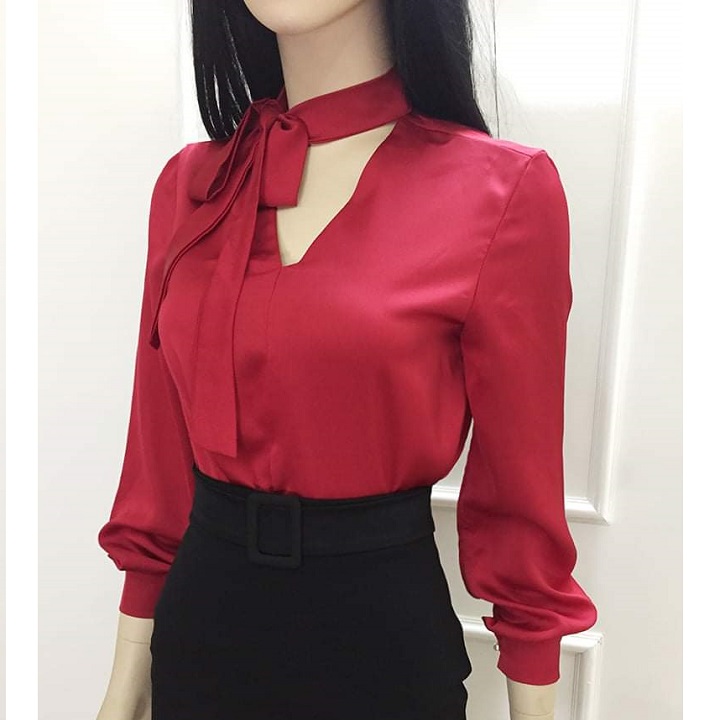 Áo Sơ Mi Nữ Công Sở Cổ Cột Dây Nơ Nhiều Kiểu
