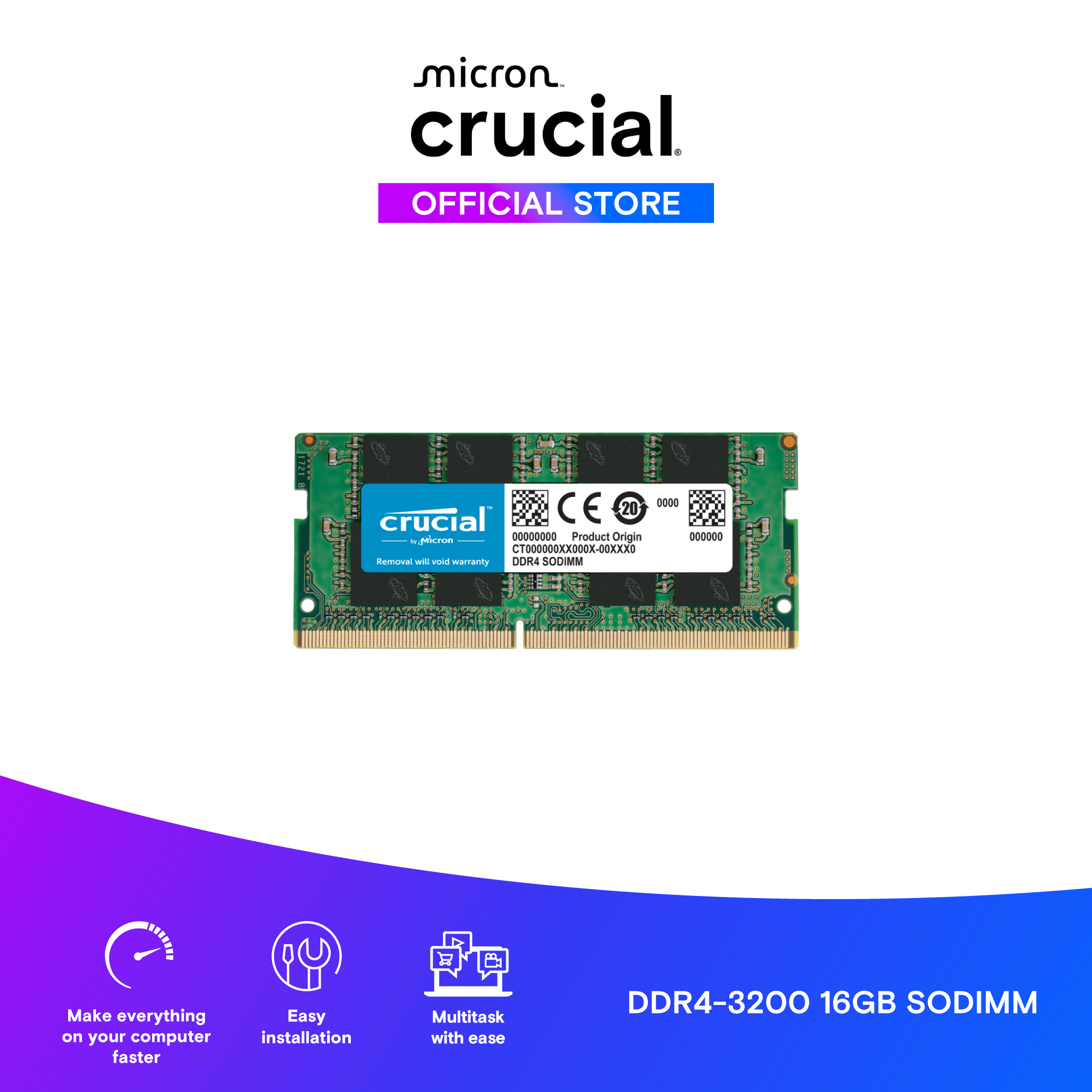 Ram Laptop Crucial 16GB DDR4-3200 SODIMM