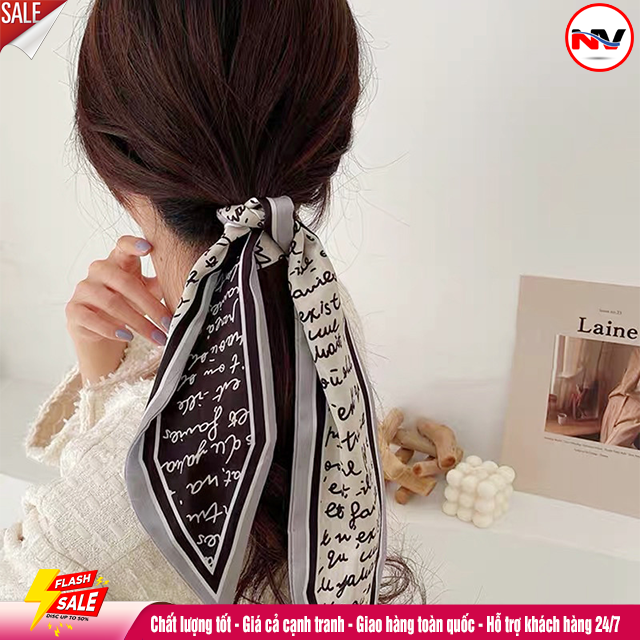 Khăn Lụa Thắt Nơ Buộc Tóc Quàng Cổ  Khăn Buộc Túi Xách Lụa Dáng Dài 100x8 cm Kiểu Pháp