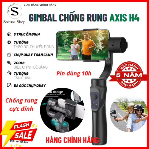 [TẶNG KÈM CHÂN ĐỠ] Gimbal Chống Rung-Thiết Bị Chống Rung Điện Thoại Gimbal Asix H4 thiết Bị Quay Phi