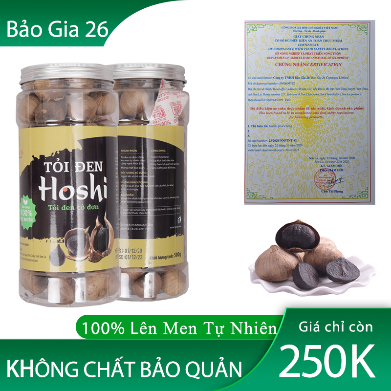 [500G] Tỏi Đen Cô Đơn Hoshi - Hộp Vip Sang Trọng Để Sử Dụng Và Làm Quà Biếu