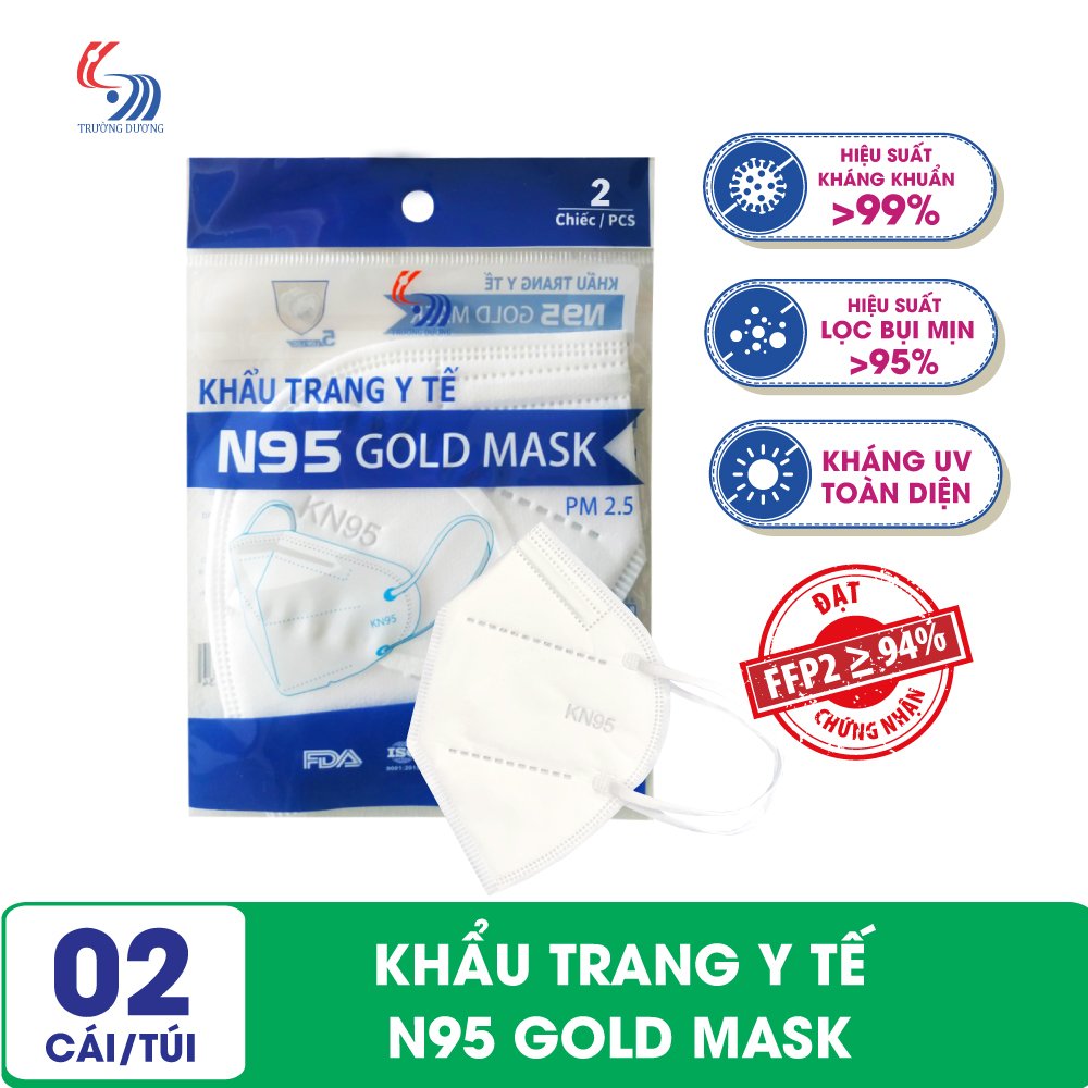 Khẩu trang y tế N95 Gold Mask - Túi 2 cái