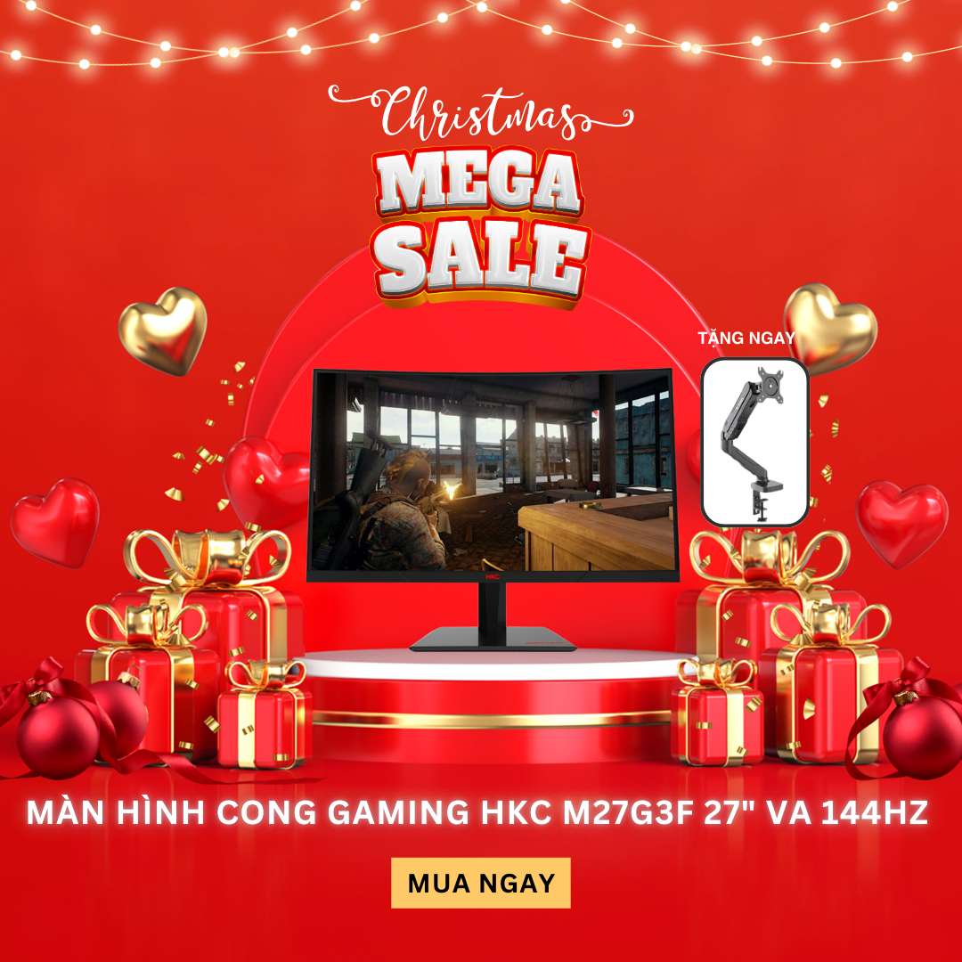 [Trả góp 0%]Màn hình máy tính cong HKC M27G3F 27Inch FullHD VA 144Hz chuyên game - Hàng chính hãng