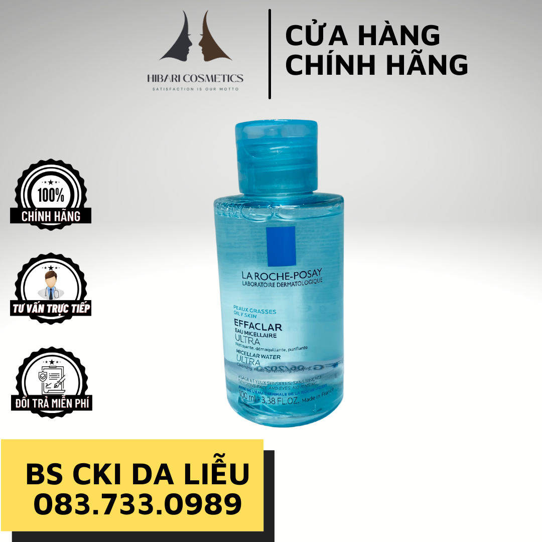 La Roche Posay Nước Tẩy Trang Làm Sạch Sâu Effaclar (100Ml) - Giúp Lấy Đi Lớp Trang Điểm Bã Nhờn Và Các Hạt Bụi Siêu Nhỏ Có Trong Khói Xe Và Môi Trường Ô Nhiễm Nhưng Vẫn An Toàn Cho Làn Da Dầu Nhạy Cảm & Dễ Kích Ứng