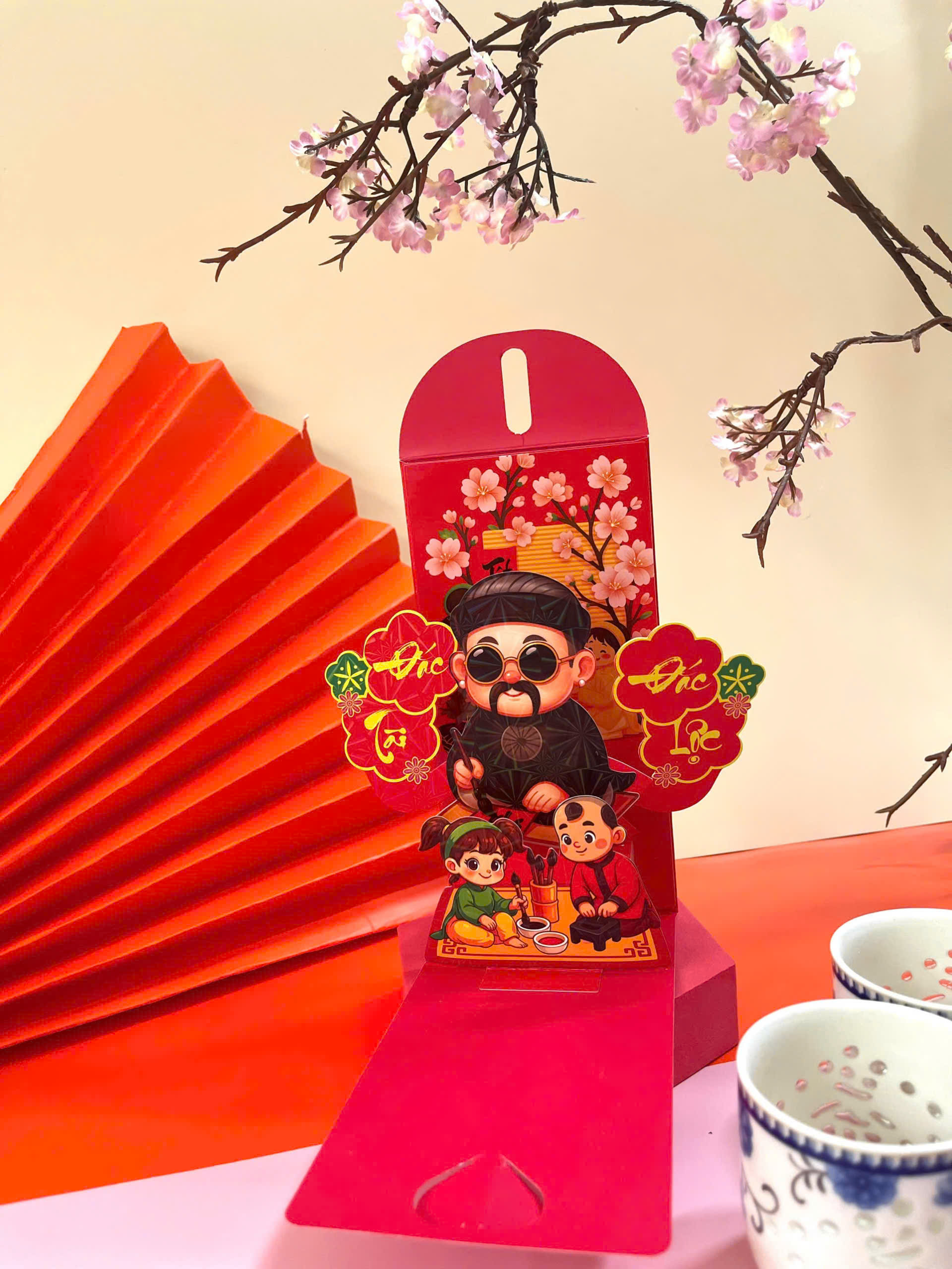 Bao Lì Xì Xoè Popup 3D Cao Cấp Tết Bính Ngọ 2026 Thiết Kế Sang Trọng