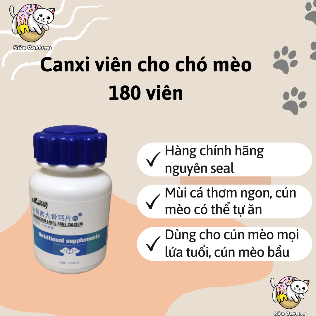 Canxi nano cho chó mèo bổ sung canxi vitamin hỗ trợ chắc xươngcalcium phosphorus cho chó mèo