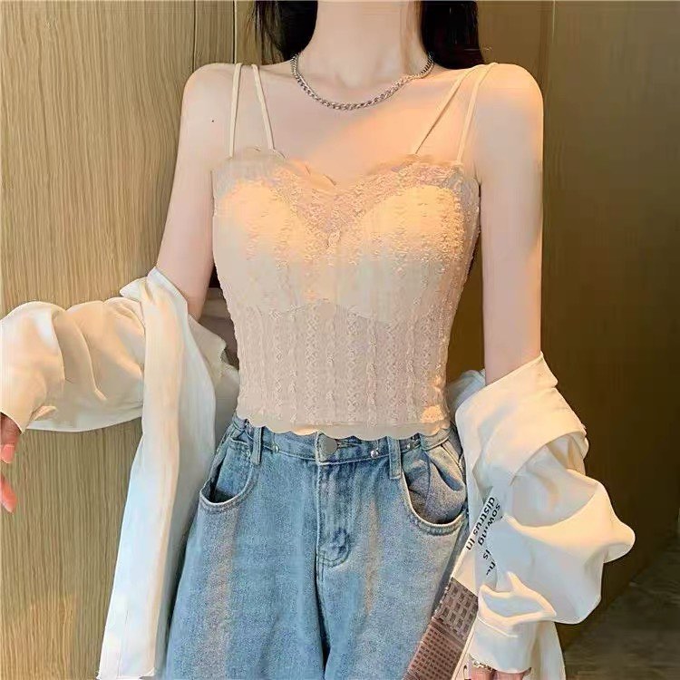 M168. Áo bra ren cao cấp áo 2 dây ren croptop sẵn đệm ngực đẹp sang chảnh (có sẵn - miễn ship)