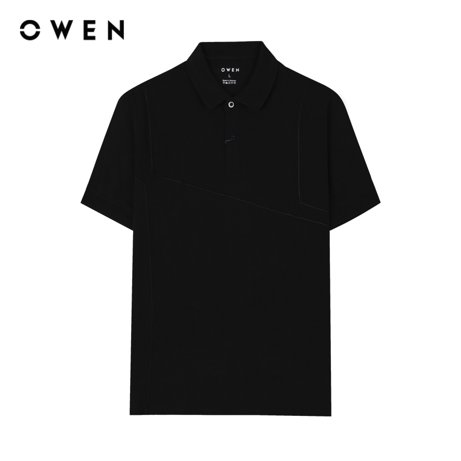 OWEN - Áo polo ngắn tay Body Fit APV233174 màu Đen chất liệu CVC Spandex