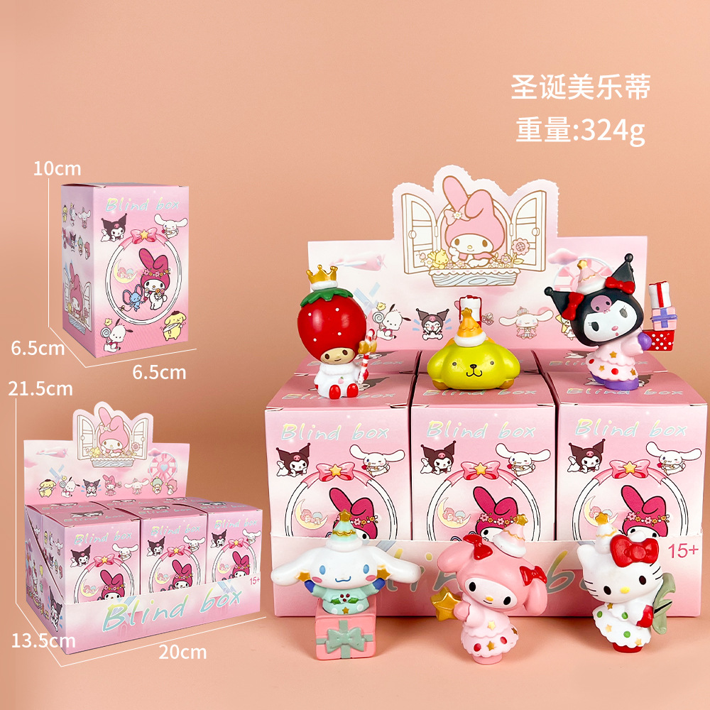 Set 6 Mô hình Kuromi Melody Hộp Quà Bí Ẩn Blind Box Full Box Đóng Hộp Set 6 Hộp Quà Bí Mật Quà Tặng 