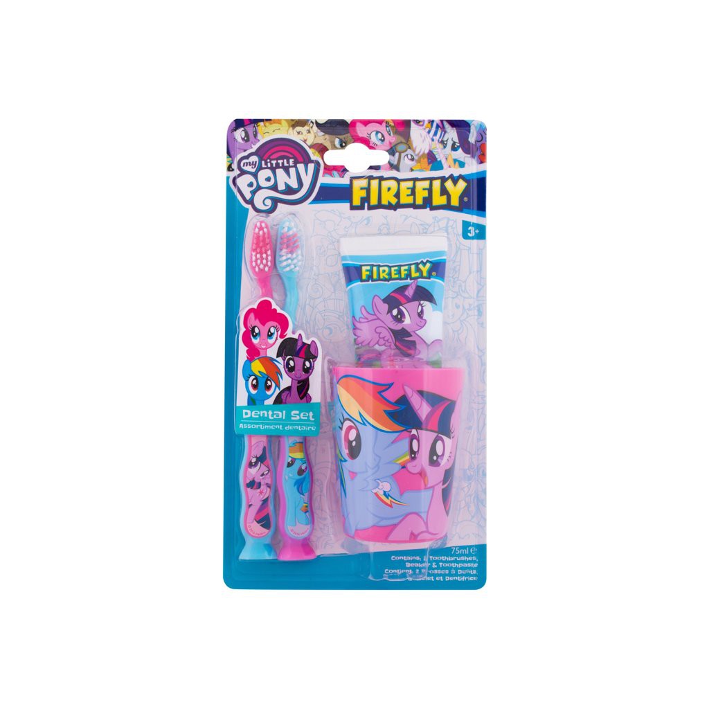 [HCM]Bàn chải kem đánh răng dễ thương cho bé  FIREFLY My Little Pony 3+ (Set gồm có: Bàn chải 2c + Kem đánh răng 75ml + ly súc miệng) giúp bé trải nghiệm niềm vui khi đánh răng với những chú ngựa con My Little Pony yêu thích RMTE001S