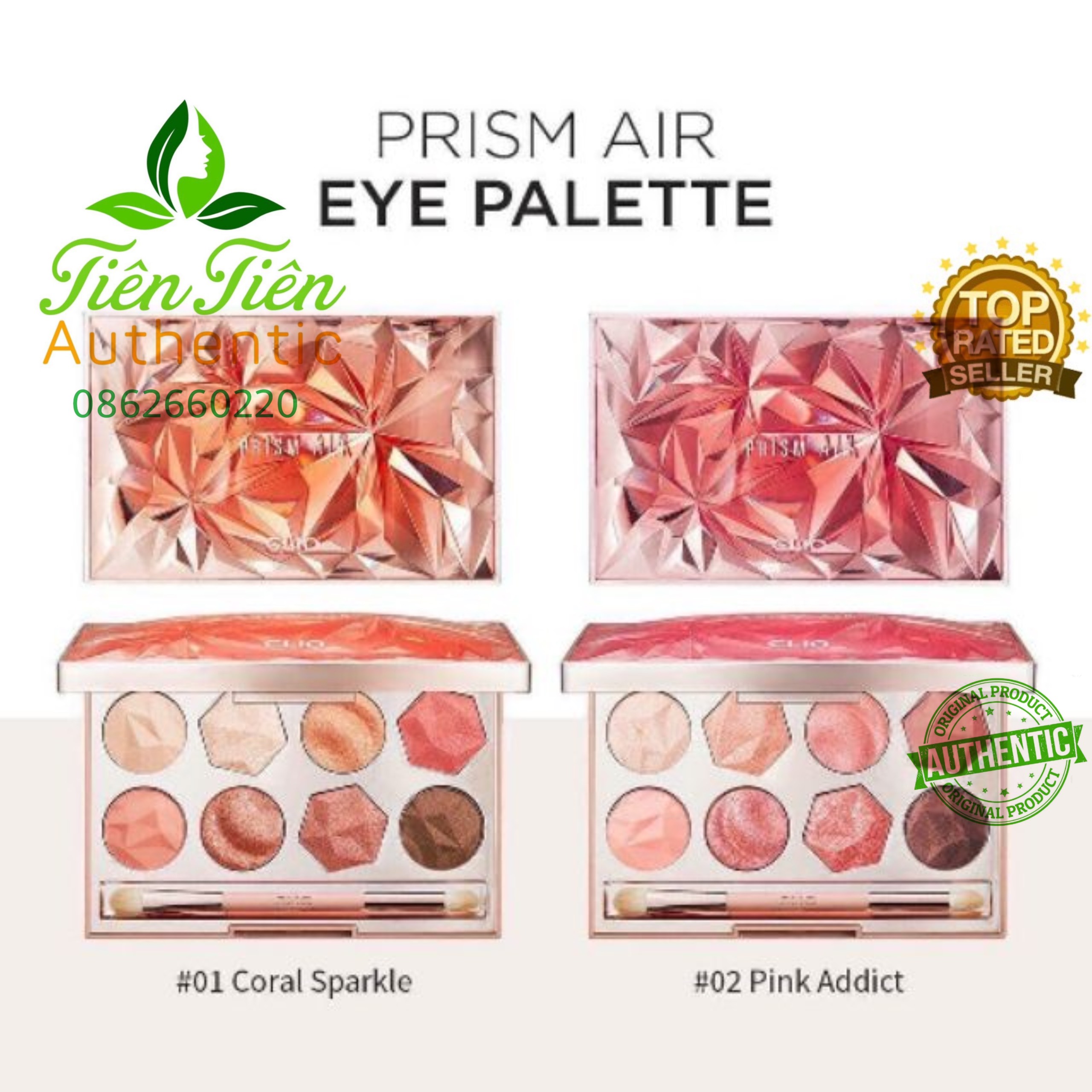 Chia sẻ:  0 Clio – Bảng phấn mắt Clio Prism Air Eye Palette 2 tone màu #02 Pink Addict và #01 Coral Sparkle