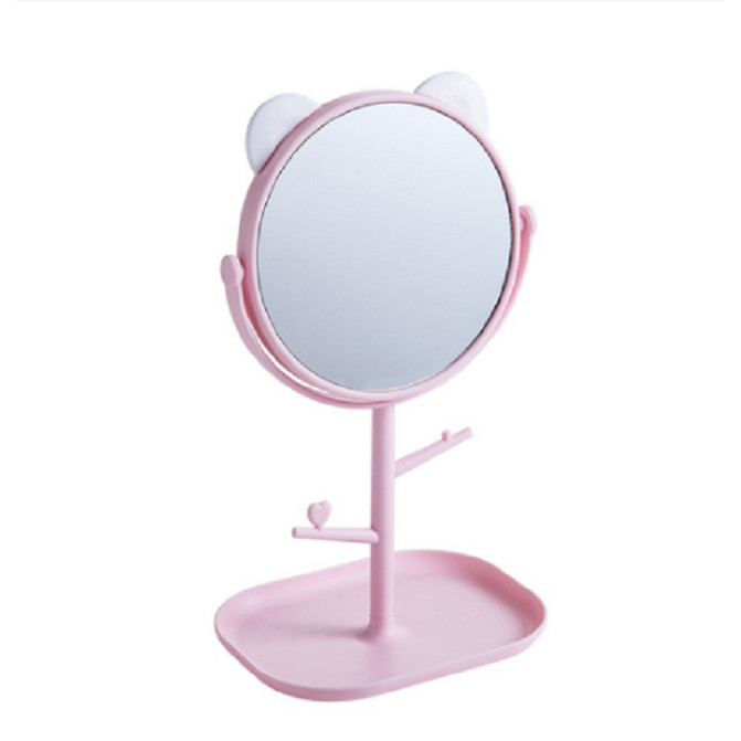 Gương để bàn - Gương trang điểm tai mèo - Gương trang điểm để bàn -Gương Tai Mèo Xoay 360 ĐộGương Trang Điểm Siêu CuTe Để bàn Kèm Giá Treo Đồ Trang Sức