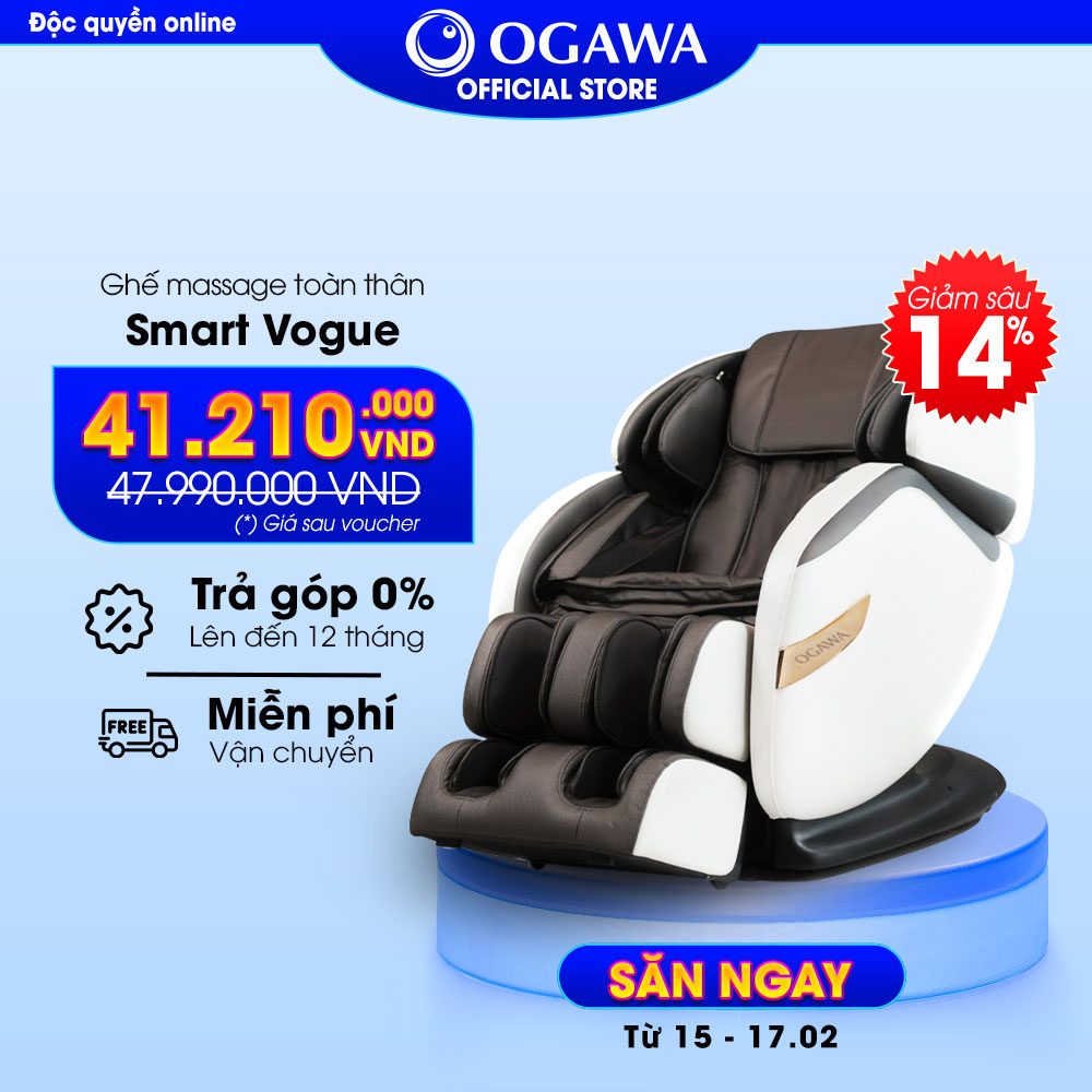 Ghế massage toàn thân OGAWA Smart Vogue Prime Massage Chair - Trục SL Track túi khí massage toàn thâ