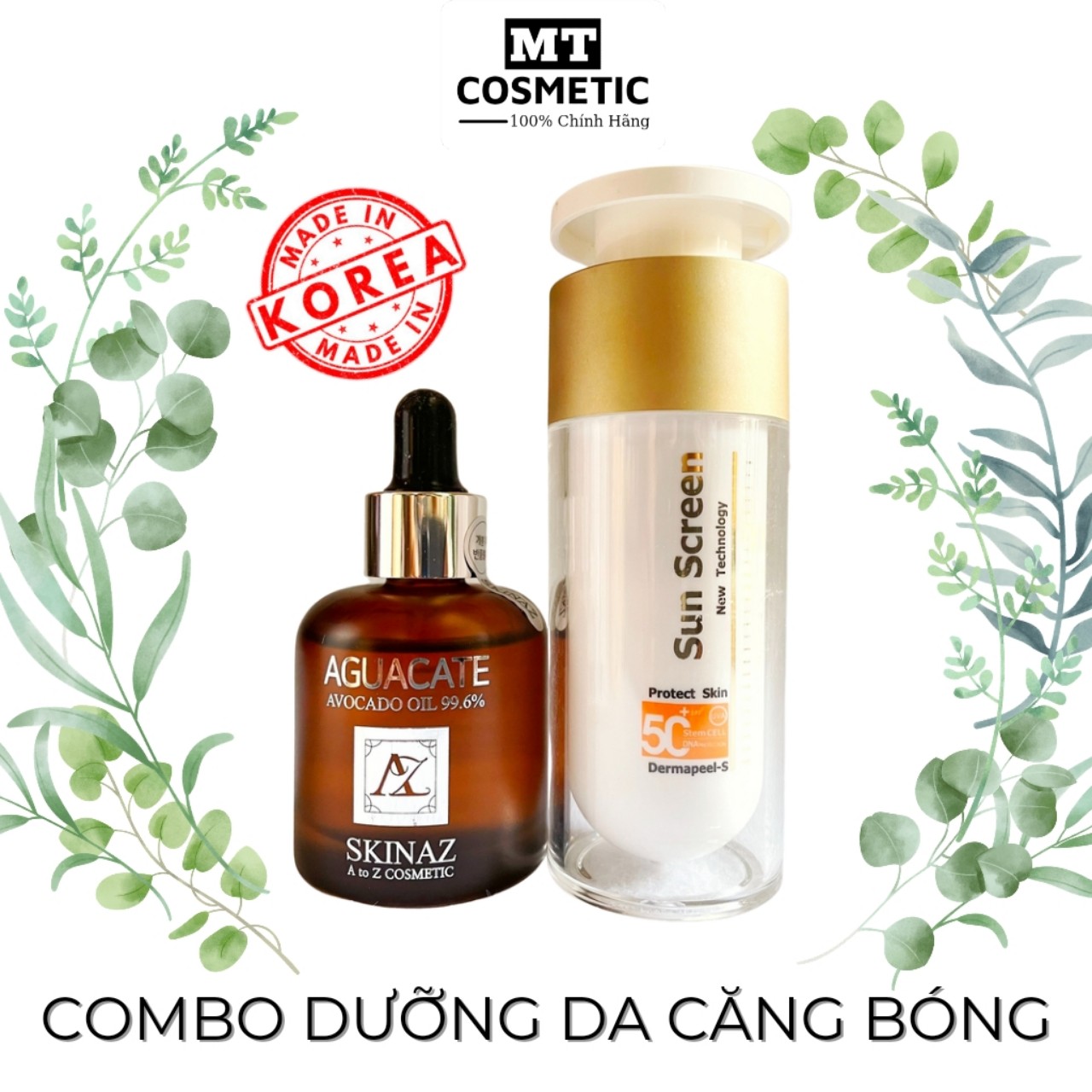 Combo Chống Nắng Và Dưỡng Da Căng Bóng Trắng Sáng Nhập Khẩu Hàn Quốc