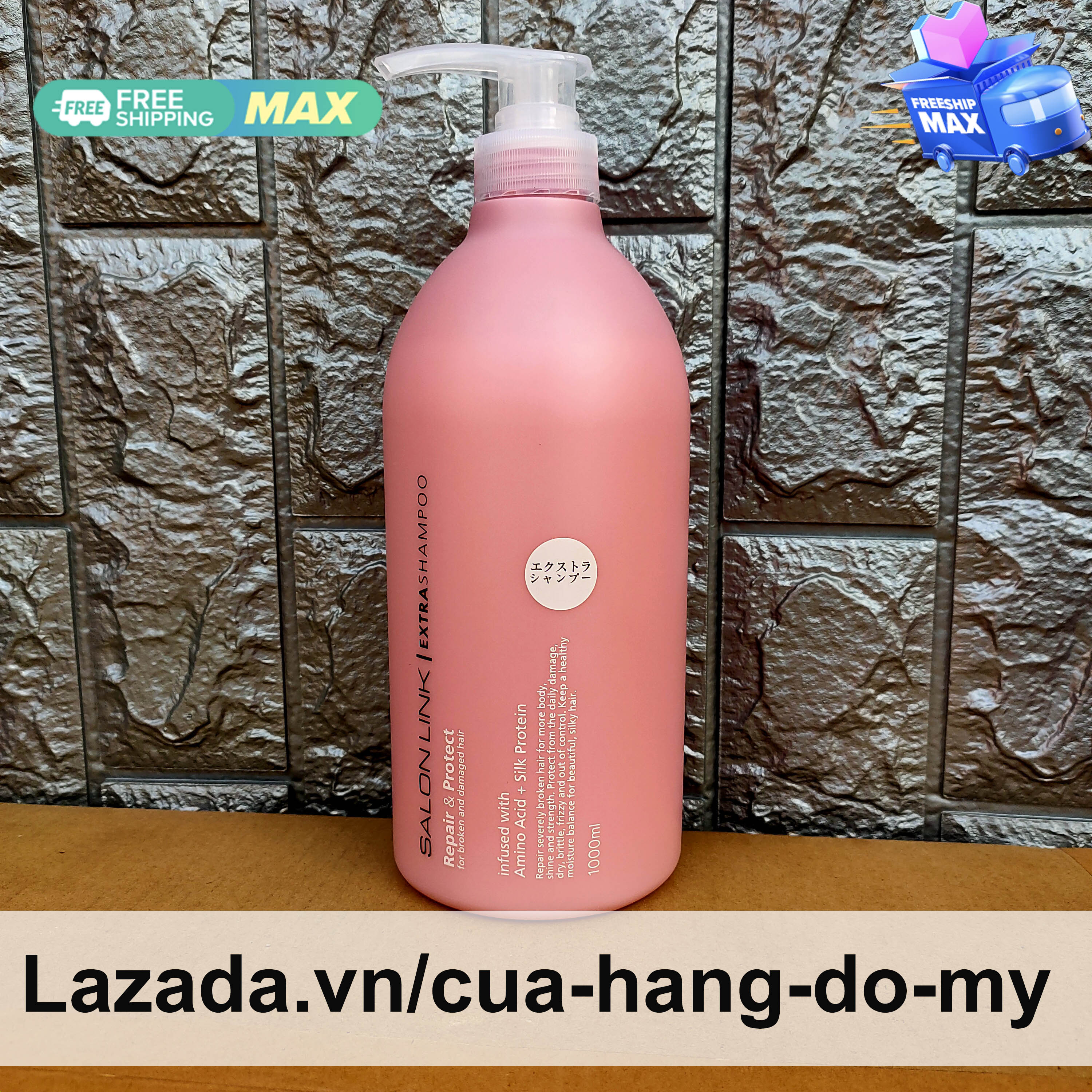 Dầu Gội Salon Link Extra Shampoo 1000Ml Của Nhật Bản Màu Hồng - Salonlink Dành Cho Tóc Thường