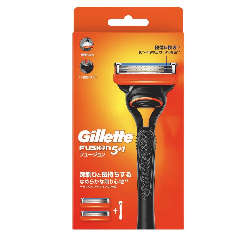 Dao cạo Gillette Fusion 5 lưỡi +1 tông đơ kèm 2 đầu dao cạo thay thế - Hàng Nhật chính hãng